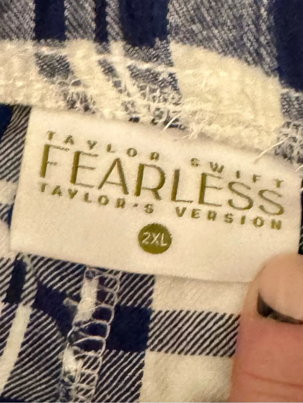 Taylor Swift Fearless (Taylor’s Version) Plaid Flannel Lounge Pajama Pants Blue